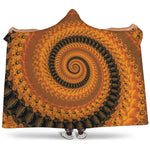 Spiral Fractal Print Hooded Blanket