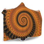 Spiral Fractal Print Hooded Blanket