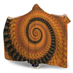 Spiral Fractal Print Hooded Blanket