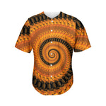 Spiral Fractal Print Men's Baseball Jersey