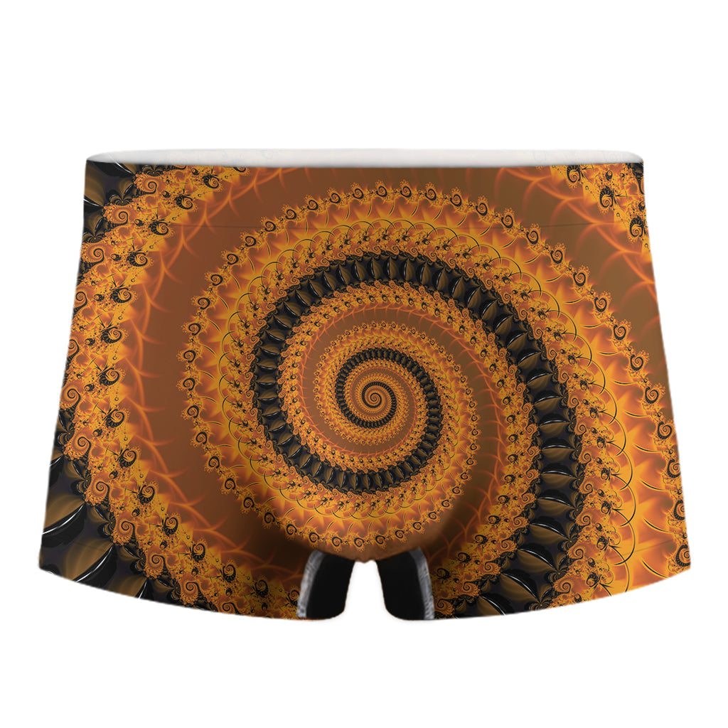 Spiral Fractal Print Men's Boxer Briefs