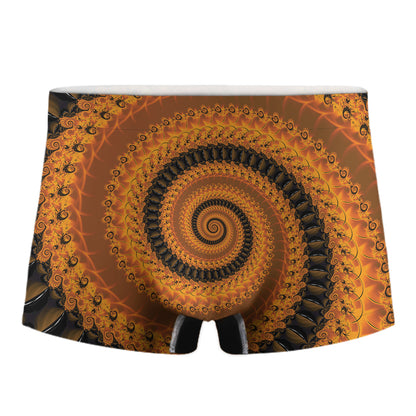 Spiral Fractal Print Men's Boxer Briefs