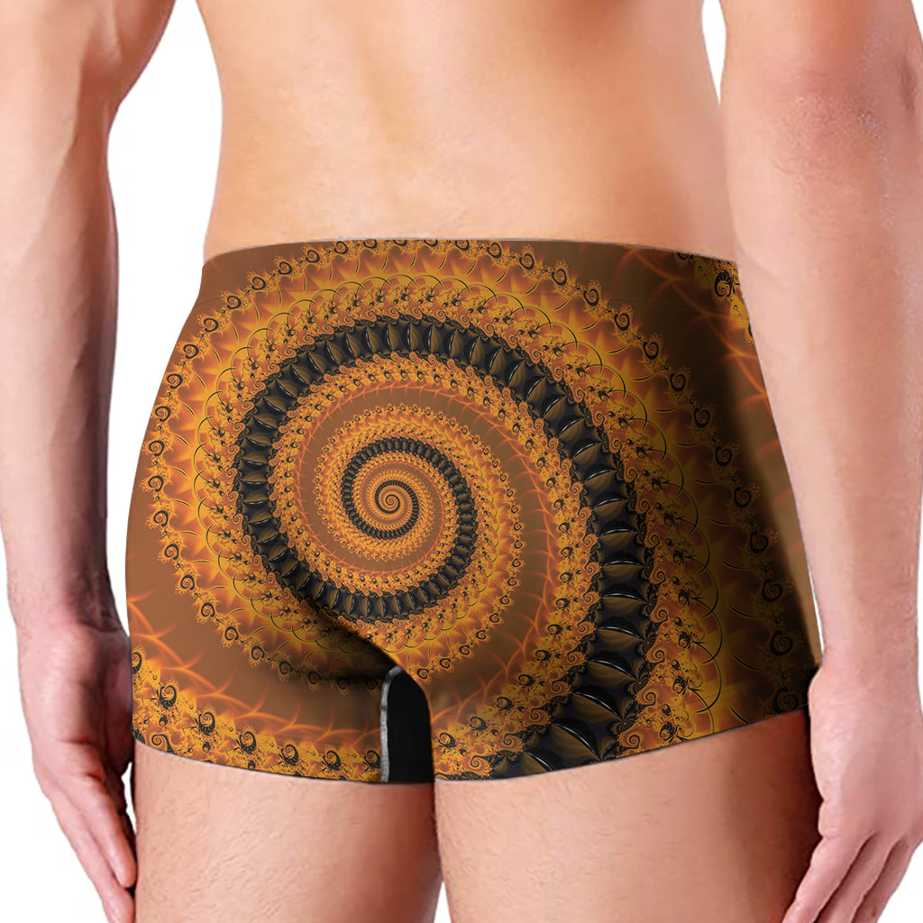 Spiral Fractal Print Men's Boxer Briefs