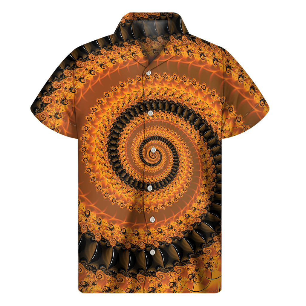 Spiral Fractal Print Men's Short Sleeve Shirt