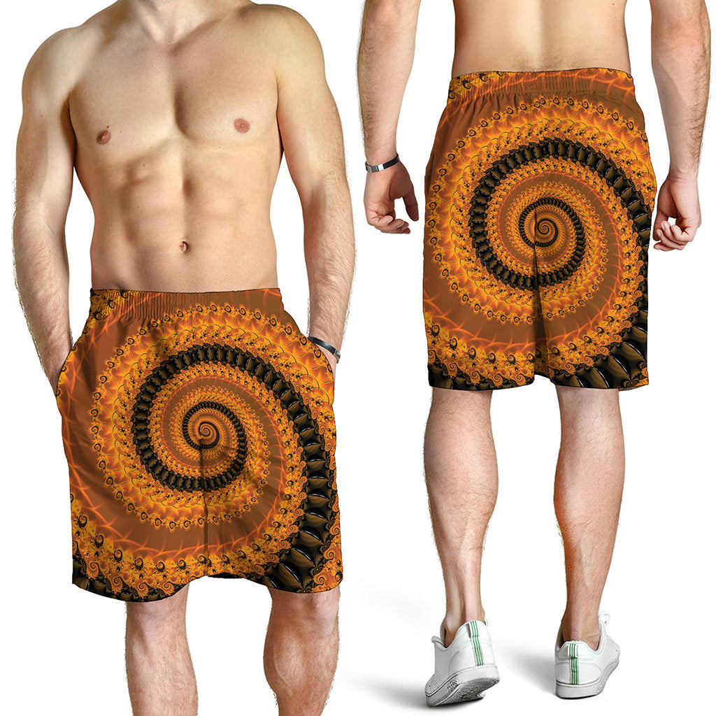 Spiral Fractal Print Men's Shorts