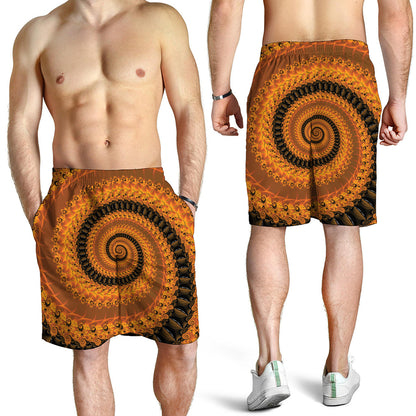 Spiral Fractal Print Men's Shorts