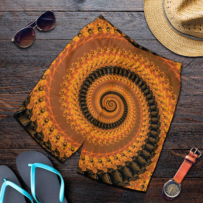 Spiral Fractal Print Men's Shorts