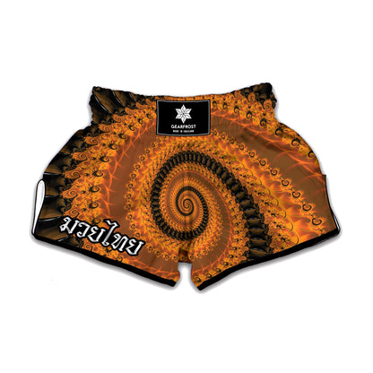 Spiral Fractal Print Muay Thai Boxing Shorts