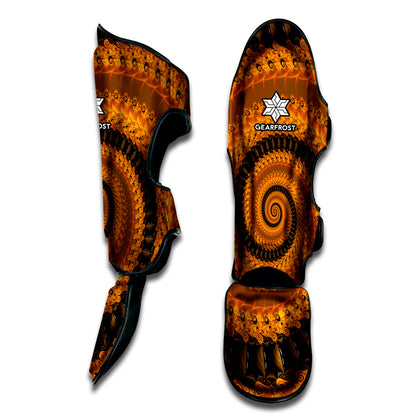 Spiral Fractal Print Muay Thai Shin Guard