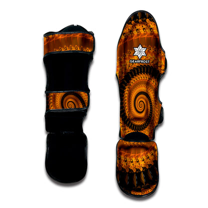 Spiral Fractal Print Muay Thai Shin Guard