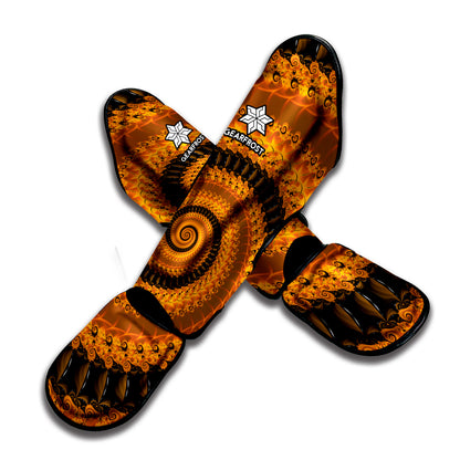 Spiral Fractal Print Muay Thai Shin Guard
