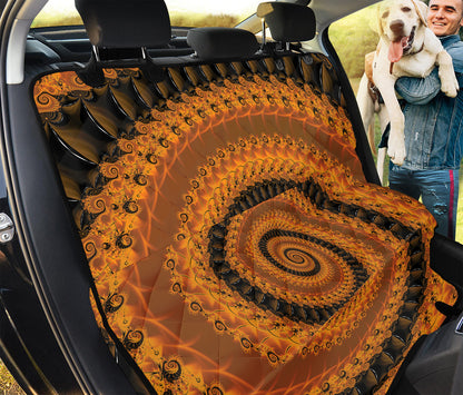 Spiral Fractal Print Pet Car Back Seat Cover