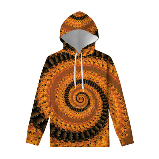 Spiral Fractal Print Pullover Hoodie