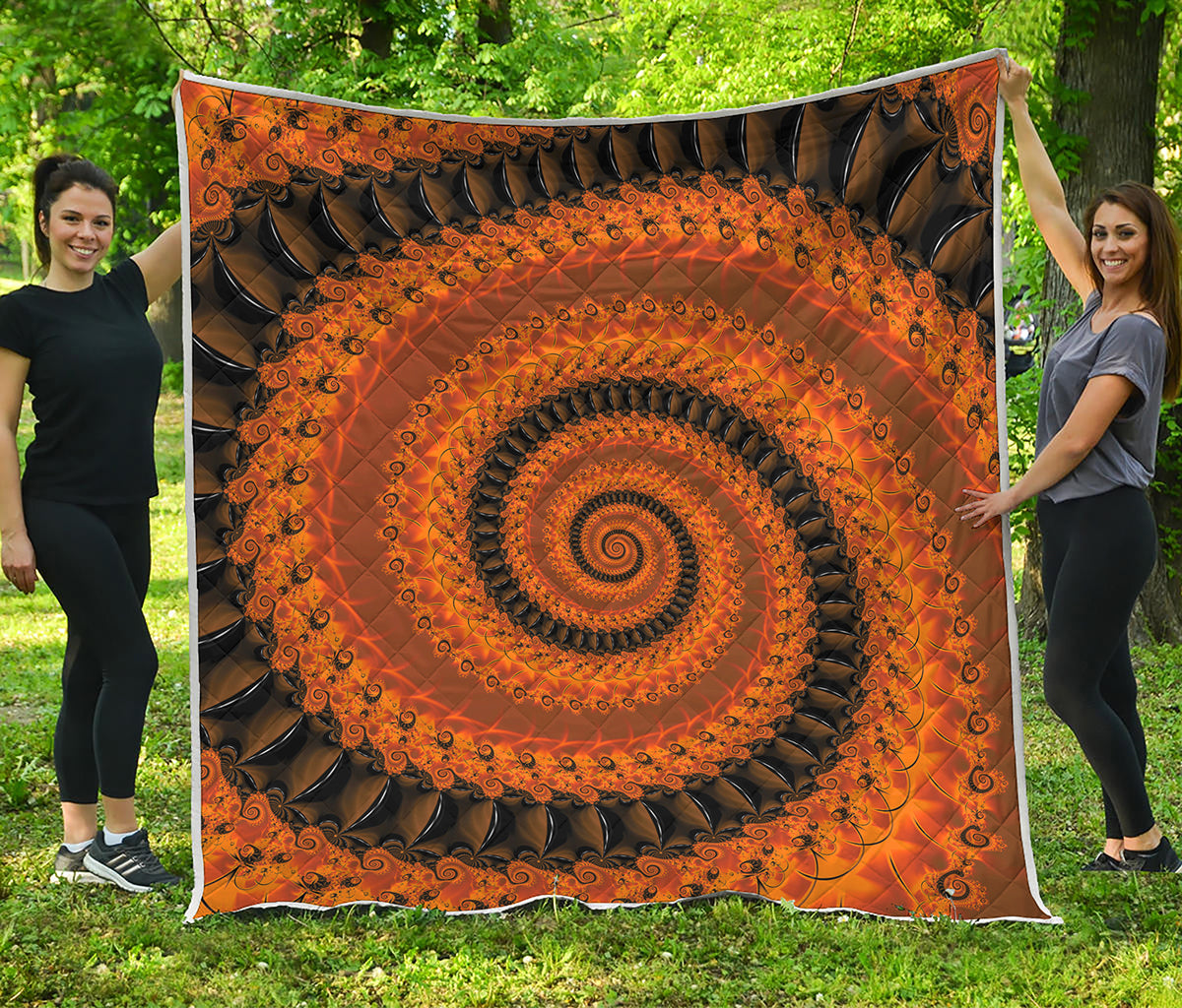 Spiral Fractal Print Quilt