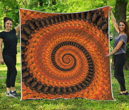 Spiral Fractal Print Quilt