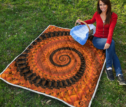 Spiral Fractal Print Quilt