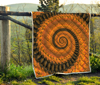 Spiral Fractal Print Quilt