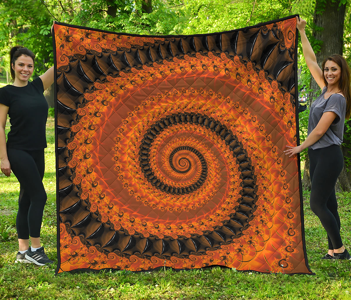 Spiral Fractal Print Quilt