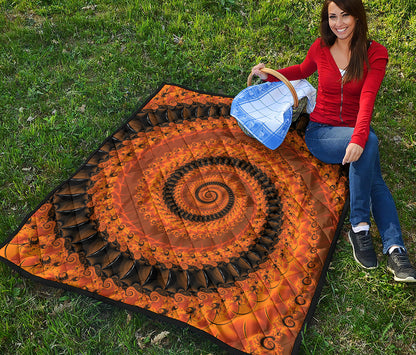 Spiral Fractal Print Quilt