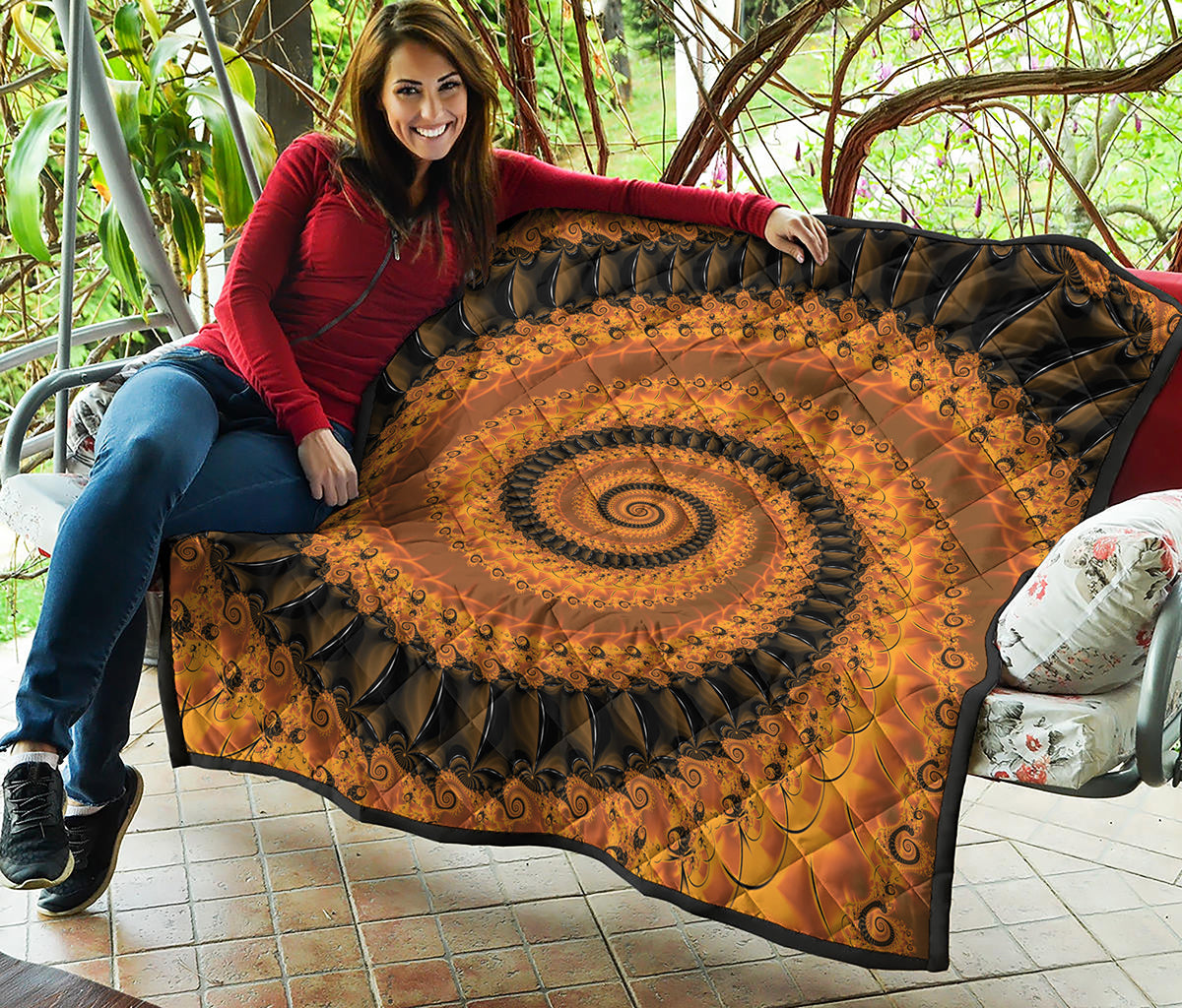 Spiral Fractal Print Quilt