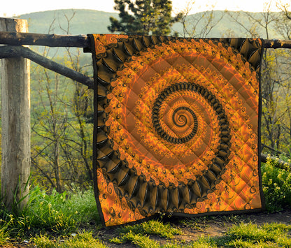 Spiral Fractal Print Quilt