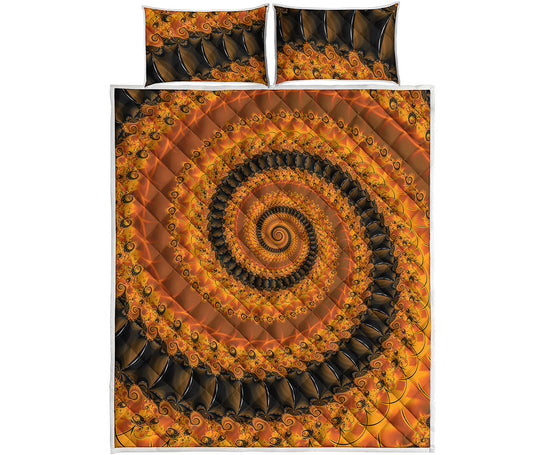 Spiral Fractal Print Quilt Bed Set
