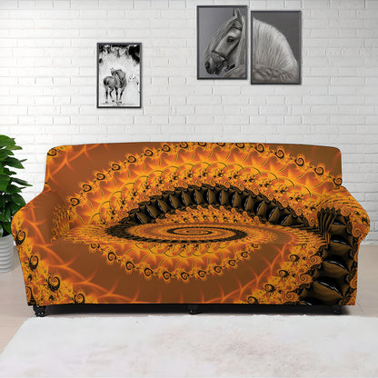 Spiral Fractal Print Sofa Cover