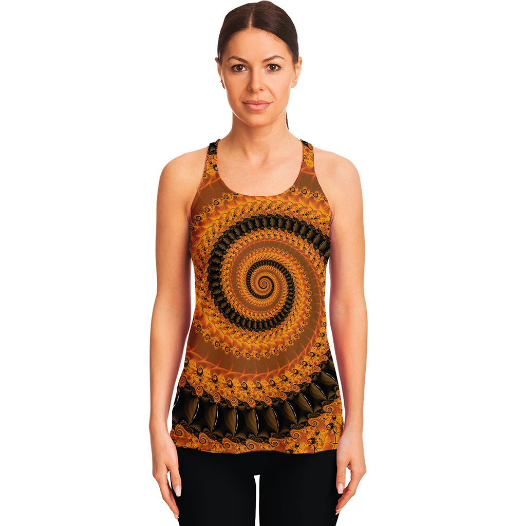 Spiral Fractal Print Women's Racerback Tank Top