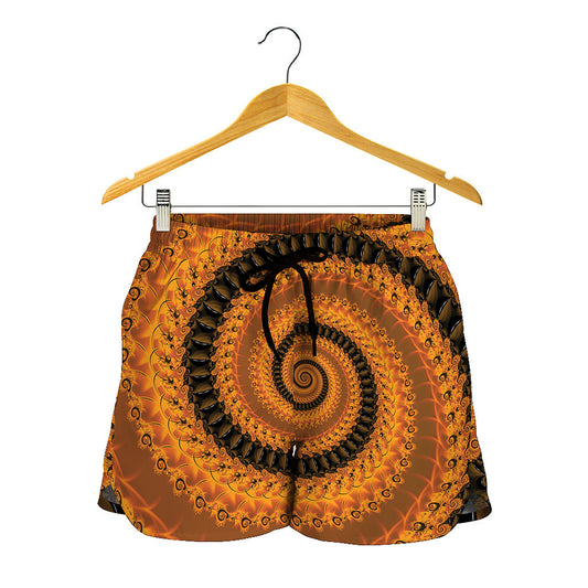Spiral Fractal Print Women's Shorts