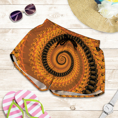 Spiral Fractal Print Women's Shorts