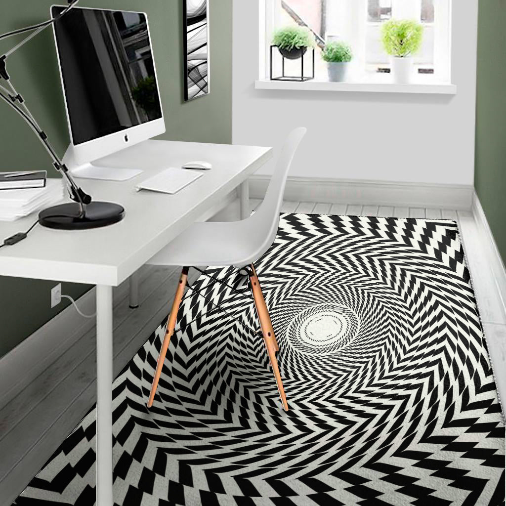 Spiral Illusory Motion Print Area Rug