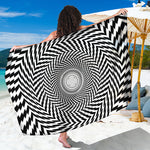 Spiral Illusory Motion Print Beach Sarong Wrap