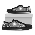 Spiral Illusory Motion Print Black Low Top Shoes
