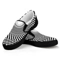 Spiral Illusory Motion Print Black Slip On Sneakers