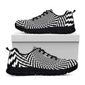 Spiral Illusory Motion Print Black Running Shoes