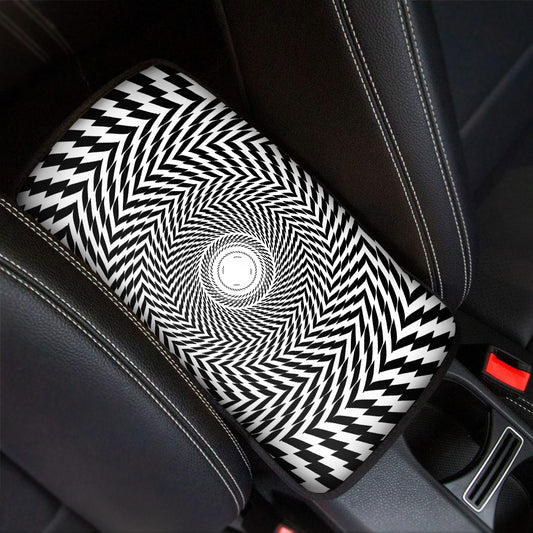 Spiral Illusory Motion Print Car Center Console Cover
