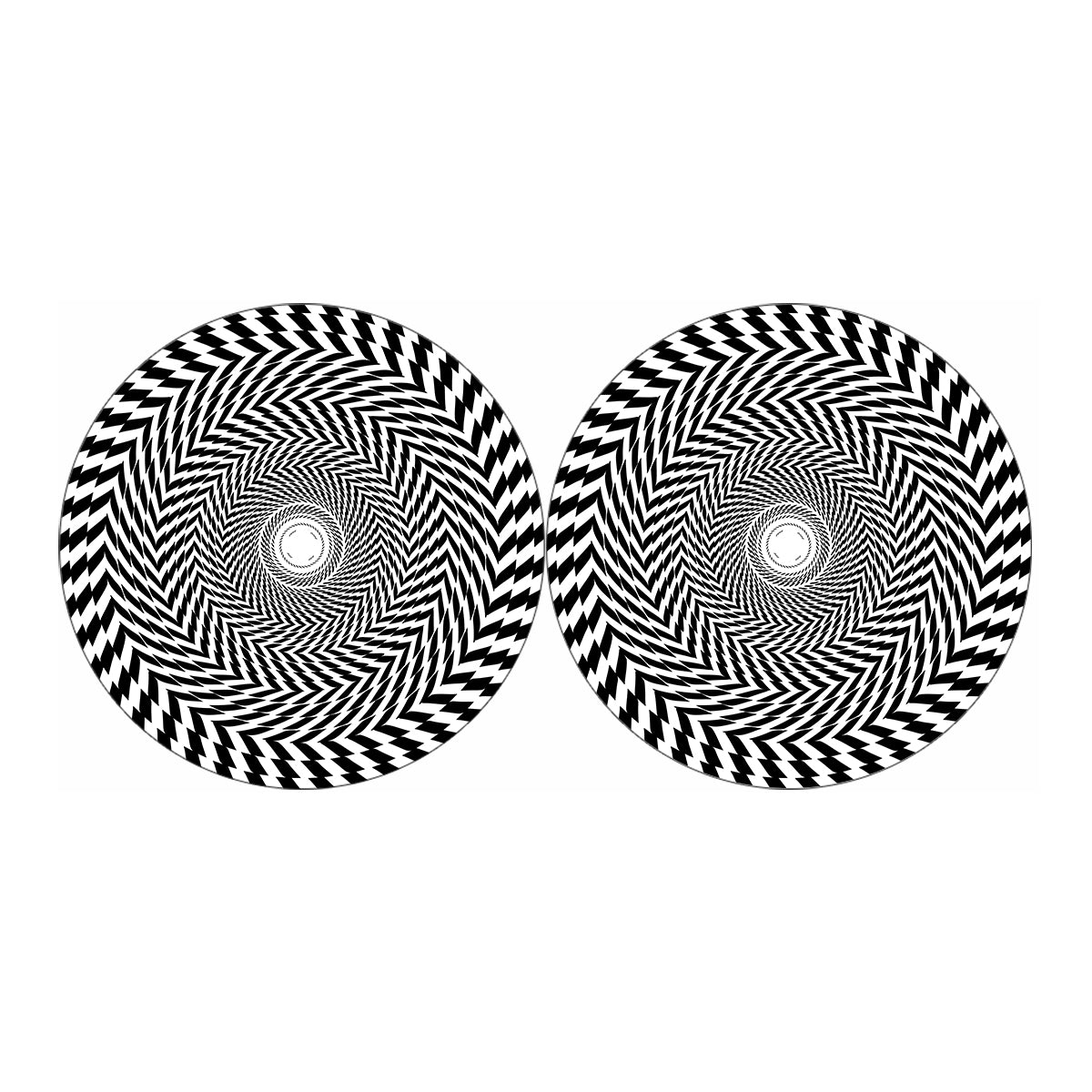 Spiral Illusory Motion Print Car Coasters