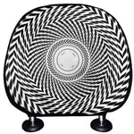 Spiral Illusory Motion Print Car Headrest Covers