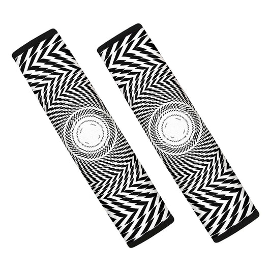 Spiral Illusory Motion Print Car Seat Belt Covers