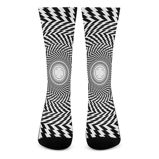 Spiral Illusory Motion Print Crew Socks