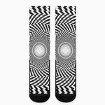 Spiral Illusory Motion Print Crew Socks