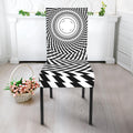 Spiral Illusory Motion Print Dining Chair Slipcover