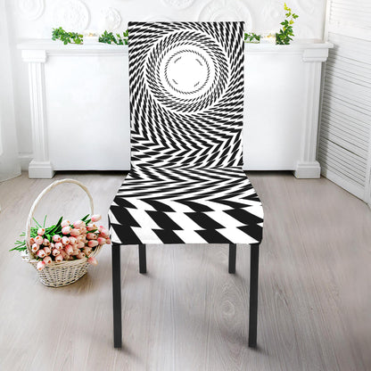 Spiral Illusory Motion Print Dining Chair Slipcover