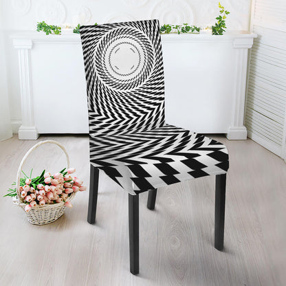 Spiral Illusory Motion Print Dining Chair Slipcover