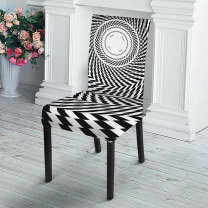 Spiral Illusory Motion Print Dining Chair Slipcover