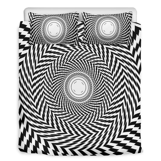 Spiral Illusory Motion Print Duvet Cover Bedding Set