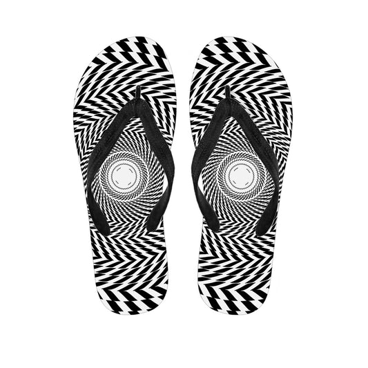 Spiral Illusory Motion Print Flip Flops