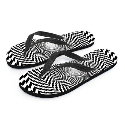Spiral Illusory Motion Print Flip Flops