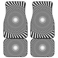 Spiral Illusory Motion Print Front and Back Car Floor Mats