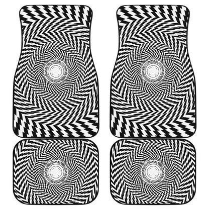Spiral Illusory Motion Print Front and Back Car Floor Mats